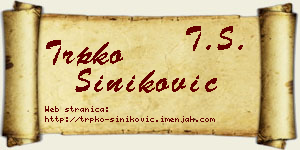 Trpko Šiniković vizit kartica